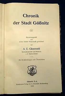 Glasewald Chronik der Stadt Gößnitz 1910 Ortskunde 92 Abb. 3 Stadtpläne js