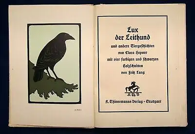 Hepner Lux der Leithund u. andere Tiergeschichten o.J. 4 Holzschnitte js