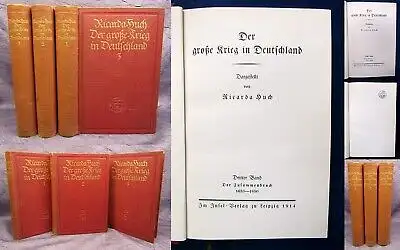 Huch Der große Krieg in Deutschland 3 Bde. komplett EA 1912-1914 selten js