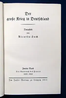 Huch Der große Krieg in Deutschland 3 Bde. komplett EA 1912-1914 selten js