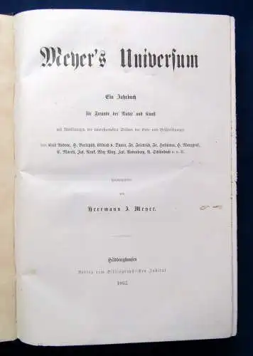 Meyers Universum Ein Jahrbuch für Freunde der Natur und Kunst 1862 Großoktav js 