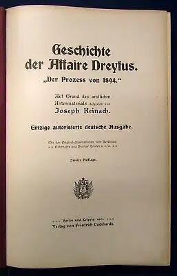 Reinach Geschichte der Affaire Dreyfus "Der Prozess von 1894" Skandal 1901 js