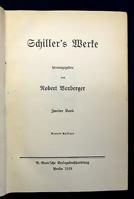 Boxberger Schillers Werke 1-6 1918 Belletristik Literatur Klassiker Lyrik js