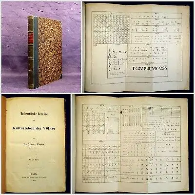 Cantor Mathematische Beiträge zum Kulturleben der Völker 1863 selten EA Or. js