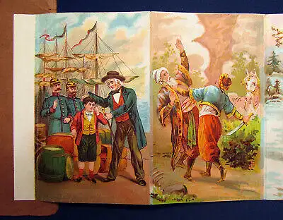Müller Märchen Leporello 12 Chromolith. 12 Märchen 108 cm 1900 sehr selten mb