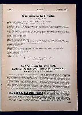 Erzgebirgsverein Glückauf Zeitschrift des Erzgebirgsvereins  56. Jahrg.1936 mb