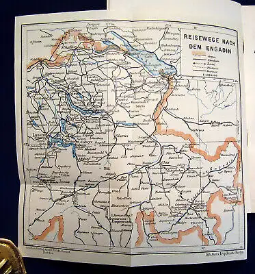 Grieben Reiseführer Bd 116 Engadin Davos Arosa 1930  Guide Führer Reiseführer m