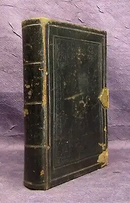 Handschrift- Gebetbuch Morgen Gebet um 1850 auf Bütten Papier Leder Unikat js