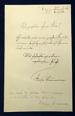  Franz Neumann Erinnerungsblätter v. seiner Tochter Luise Autograph 1907 js