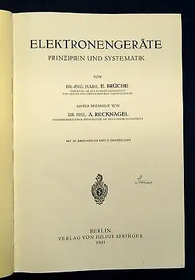 Reknagel Elektronengeräte Prinzipien und Systematik 1941 Bildband Technik js