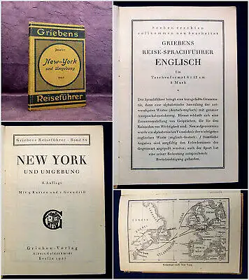 Grieben Reiseführer Bd 86 New-York und Umgebung 1927  Guide Führer Reiseführer m