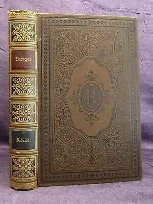 Berger Bürgers Gedichte um 1900 Klassiker dekorativer Leinen Belletristik js