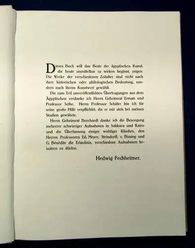 Fechheimer Die Plastik der Ägypter 1914 Geschichte Ärchologie Kultur mb