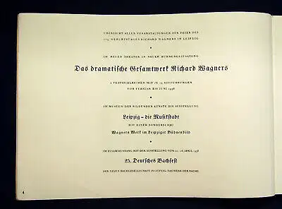 Stadt Leipzig feiert den 125. Geburtstag von Richard Wagner 1938 Geschichte mb