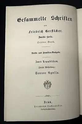 Gerstäcker, Friedrich Gesammelte Schriften Bd.25 Sennor Aguila um 1900 js