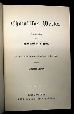 Chammissos Werke 2 Bde. komplett um 1890 dekorativ Klassiker js