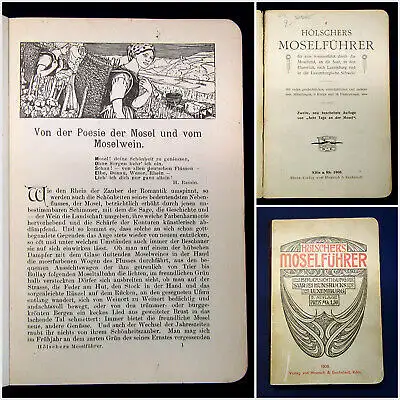 Hölschers Moselführer Für eine Sommerfahrt durch d Moselland 1908 Guide Führer m