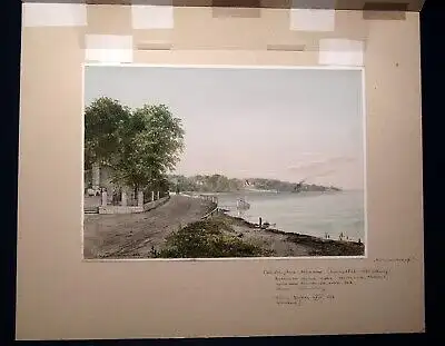  Messmann Carl Ludwig F., Schwedische Küstenlandschaft 1856 Aquarell Grafit js