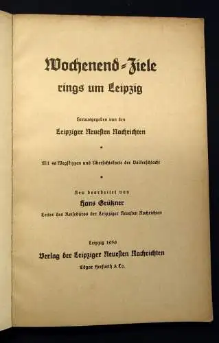 Grützner Wochenend und Sonnenschein rund um Leipzig 1936 Ziele um Leipzig js