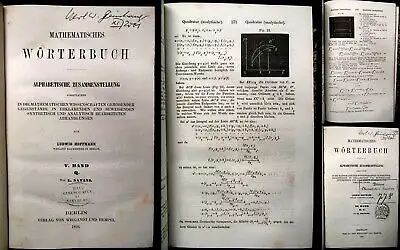 Hoffmann Mathematisches Wörterbuch Alphabetisch Mischauflage 1858-1861 js