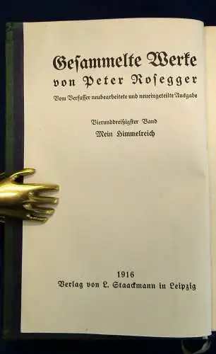 Rosegger Peter 7 Bde. selten in Halbpergament Mischauflage 1913/1915/1916 js