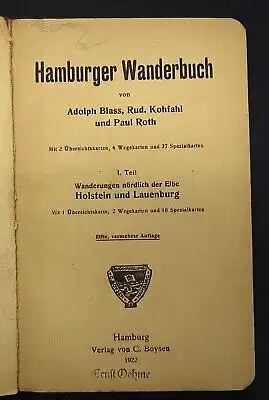 Roth Hamburger Wanderbuch 2 Bde. 1922 Holstein, Lauenburg,Lüneburger Heide js