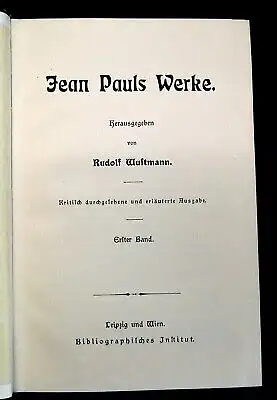 Wustmann Jean Pauls Werke 4 Bde. komplett um 1900 dekorativ Literatur js
