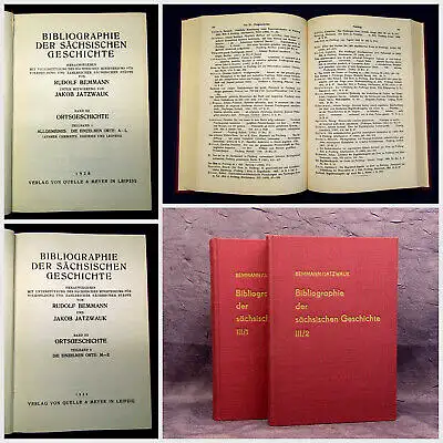 Bemmann Bibliographie der sächsischen Geschichte 1970 2 Bde Geschichte Recht mb