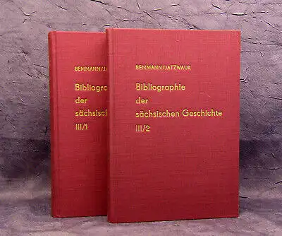Bemmann Bibliographie der sächsischen Geschichte 1970 2 Bde Geschichte Recht mb