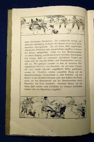 Fest-Ausschuss  Skizzen Vergnügungs-Eck d Deutschen-Bau-Ausstellung 1900 Selten