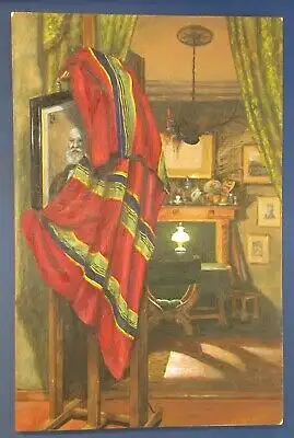 Egon Graf v. Holtzendorff Gouache Interieur Stillleben eines Raums 1890 Unikat j