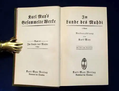 Karl May's Gesammelte Werke Bd. 16-18"Im Lande des Mahdi"1-3 um 1930  Roman mb