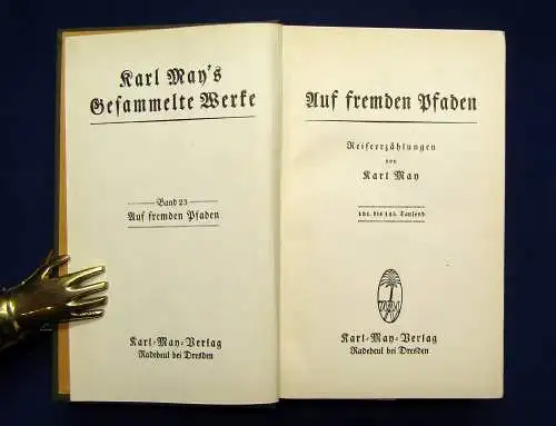 Karl May Gesammelte Werke Bd.23 "Auf fremden Pfaden" um 1930 Abenteuer Western m