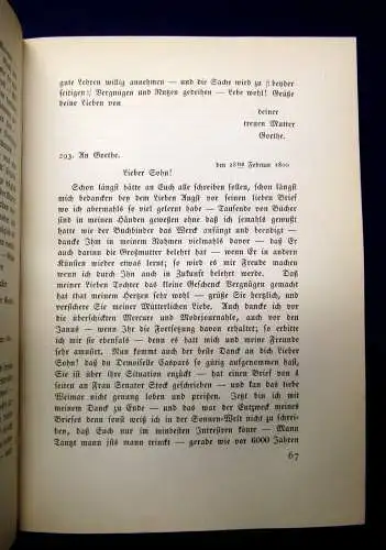 Köster Die Briefe der Frau Rath Goethe 2 Bde. HLdr. 1904 Poesie Lyrik js