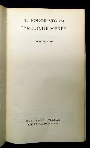 Theodor Storm Sämtliche werke 2 Bde. komplett Or. Ledereinband 1955 Literatur js