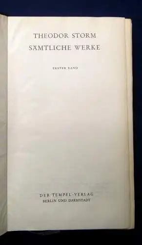 Theodor Storm Sämtliche werke 2 Bde. komplett Or. Ledereinband 1955 Literatur js