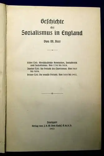 Beer Geschichte des Sozialismus in England 1913 Geschichte Kultur js