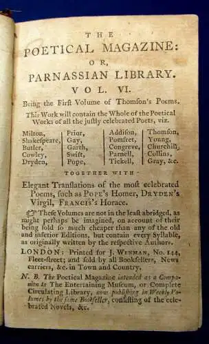The Poetical Works of James Thomson 3Teile in 1 Bd. selten 1780 Klassiker js