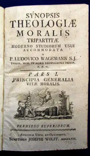Wagemann Synopsis Theologiae Moralis Tripartitae 1762 Geschichte mb