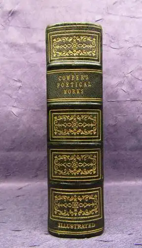 Cowper The poetical Works 1853 Meistereinband Leder Handeinband mb