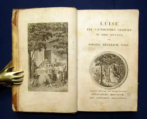 Voss Luise Ein laendliches Gedicht in drei Idyllen 1798 Belletristik Lyrika mb