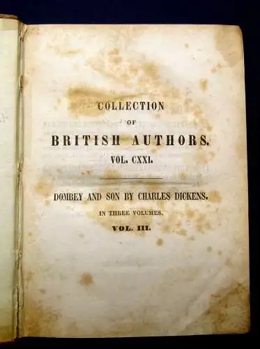 Dickens Collection of British Authors 1-3 komplett 1847 Belletristik Lyrik mb