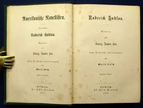 James Henry jun.,Busch;  Roderick Hudson 2 Bde. 1876 Roman Erzählungen js