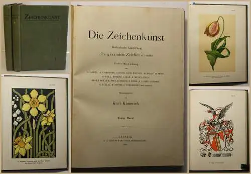 Kimmich die Zeichenkunst 1900 2 Bde Kultur Kunst Malerei Darstellung Technik sf