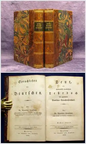 Heinsius Sprachlehre der Deutschen 2 Bde von 6 1835 Geschichte Lehrbuch mb