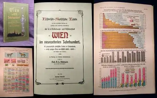 Hickmann Wien im neunzehnten Jahrhundert 1903 41 Tafeln in Farbendruck mb