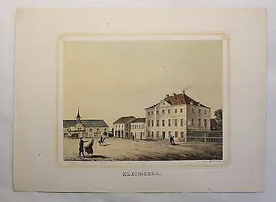 kolorierte Lithografie Kleingera Poenicke Schlösser Rittergüter um 1855 Sachsen