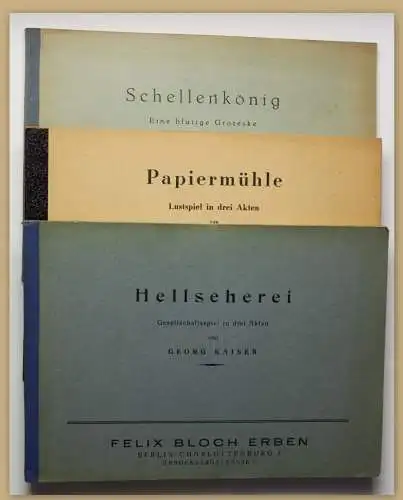 Konvolut Georg Kaiser 3 Bde um 1930 Gesellschaftsspiel Expressionismus sf