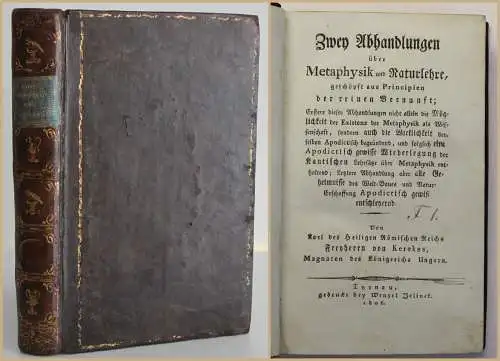 Kerekes Zwey Abhandlungen über Metaphysik und Naturlehre 1806 Philosophie sf