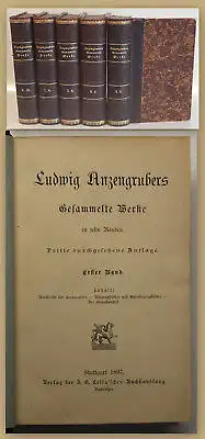 Ludwig Anzengrubers Gesammelte Werke 1897 5 Bde Belletristik Klassiker sf